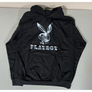 Black Playboy Bunny Graphic Pullover Hoodie Sweatshirt Sweater Size XS 🖤